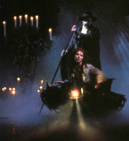 Michael Crawford as The Phantom and Sarah Brightman as Christine in The Phantom of the Opera, London