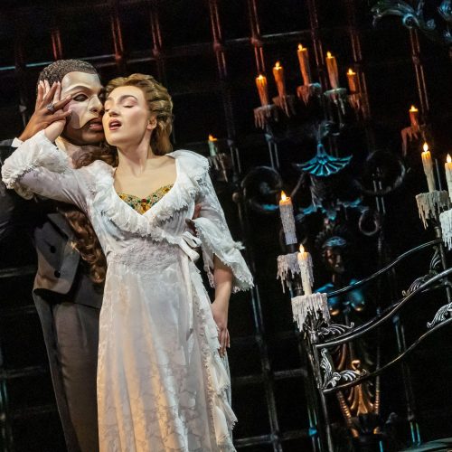 Isaiah Bailey as The Phantom & Jordan Lee Gilbert as Christine Daaé - Photo by Matthew Murphy and Evan Zimmerman