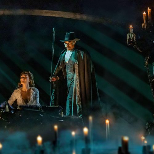 Isaiah Bailey as The Phantom & Jordan Lee Gilbert as Christine Daaé - Photo by Matthew Murphy and Evan Zimmerman