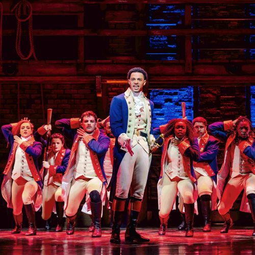 Marley Fenton as Alexander Hamilton and Company. Photo by Danny Kaan