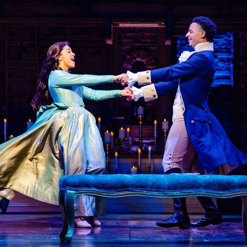 Roshani Abbey as Eliza Hamilton and Marley Fenton as Hamilton. Photo by Danny Kaan