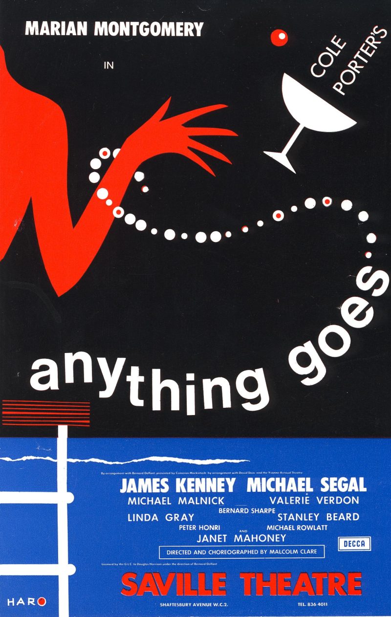 Flyer for Anything Goes, London.