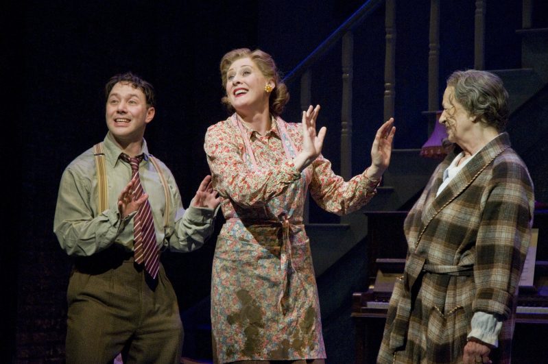 Reece Sheersmith as Gilbert, Sarah Lancashire as Joyce, and Ann Emery as Mother Dear in Betty Blue Eyes, London