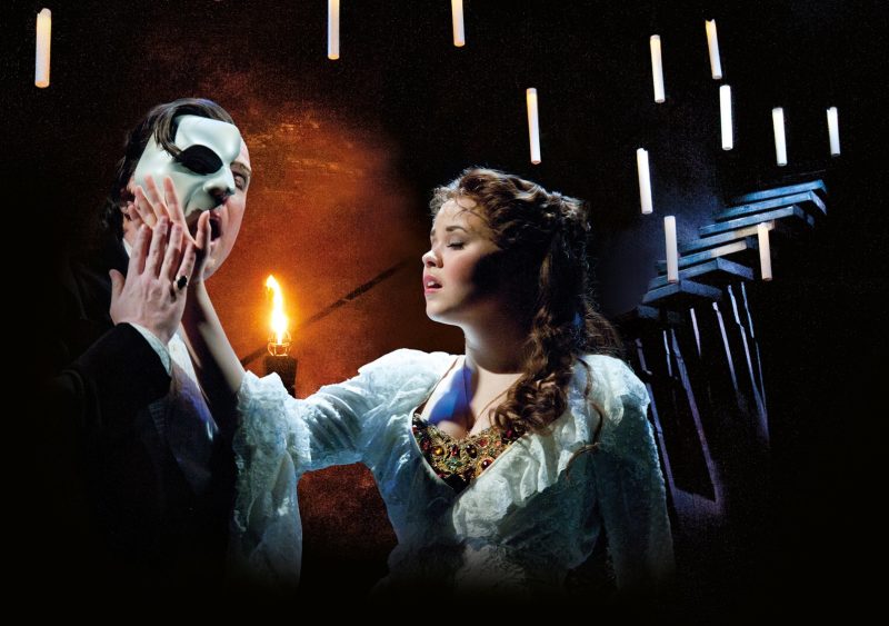 John Owen Jones as The Phantom and Katie Hall as Christine in The Phantom of the Opera UK Tour