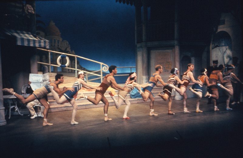 The company perform 'Sur La Plage' in The Boyfriend, Old Vic, London